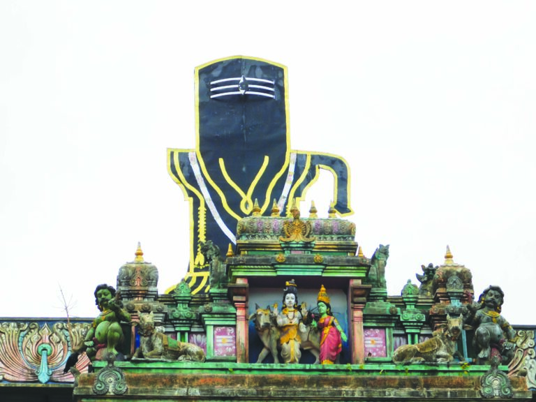 A close up of the roof of the chariot shed in the compound of the Muneshwar Temple of Shiva at Chilaw